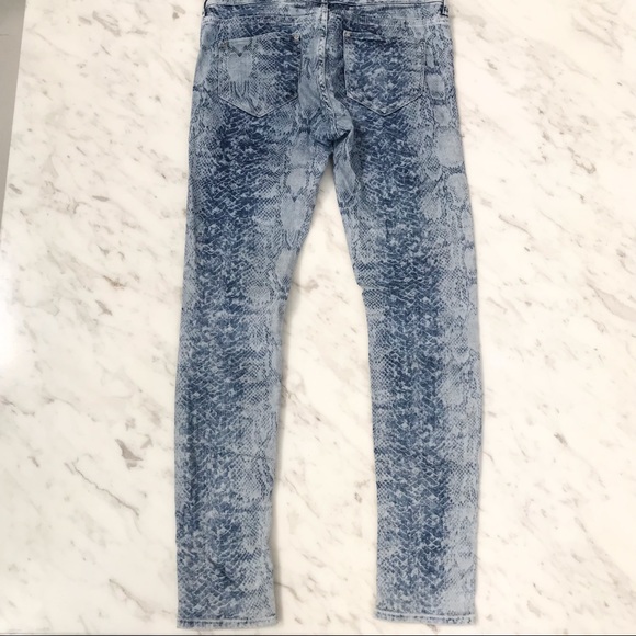 Skinny snakeskin print low waist stretch jeans - Picture 2 of 4
